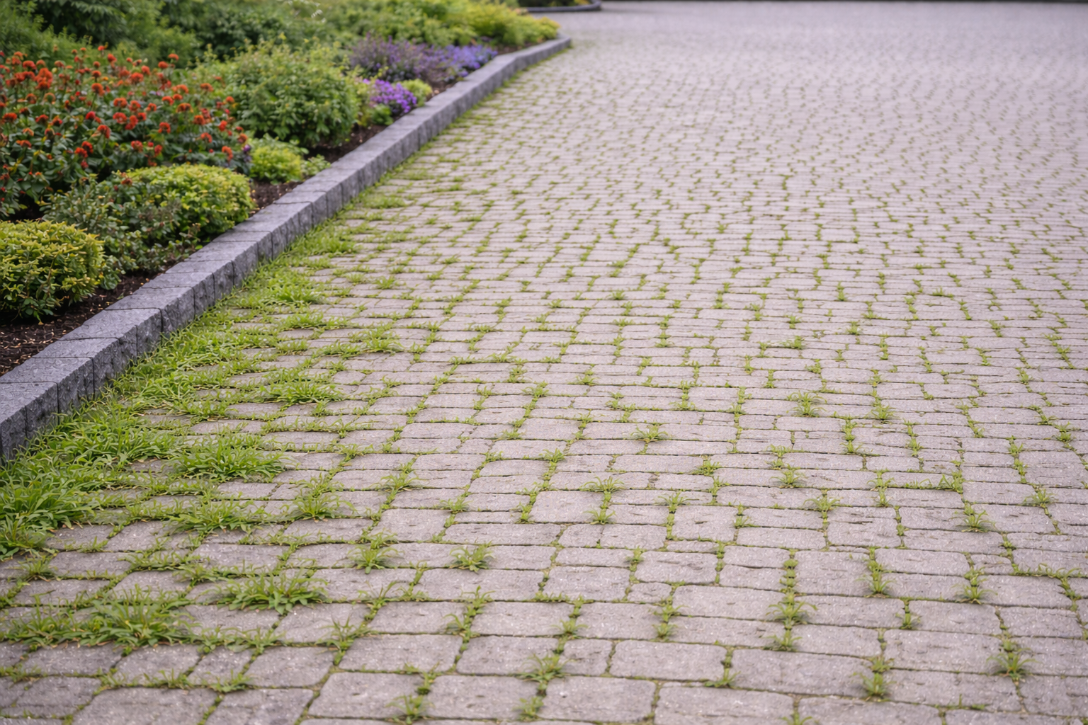 Application of weed control products on paved surfaces